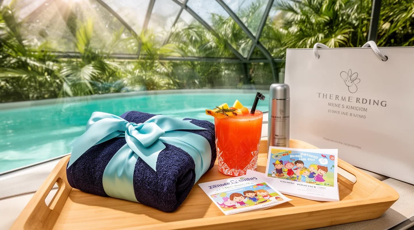 Kinder bis 15 Jahre erhalten am Geburtstag freien Eintritt. Mitglieder des Therme Erding Kids Club bis 15 Jahre erhalten mit Geburtstagspostkarte bis zu 4 Wochen nach dem Geburtstag freien Eintritt. Erwachsene Geburtstagskinder erhalten einen Cocktailgutschein.