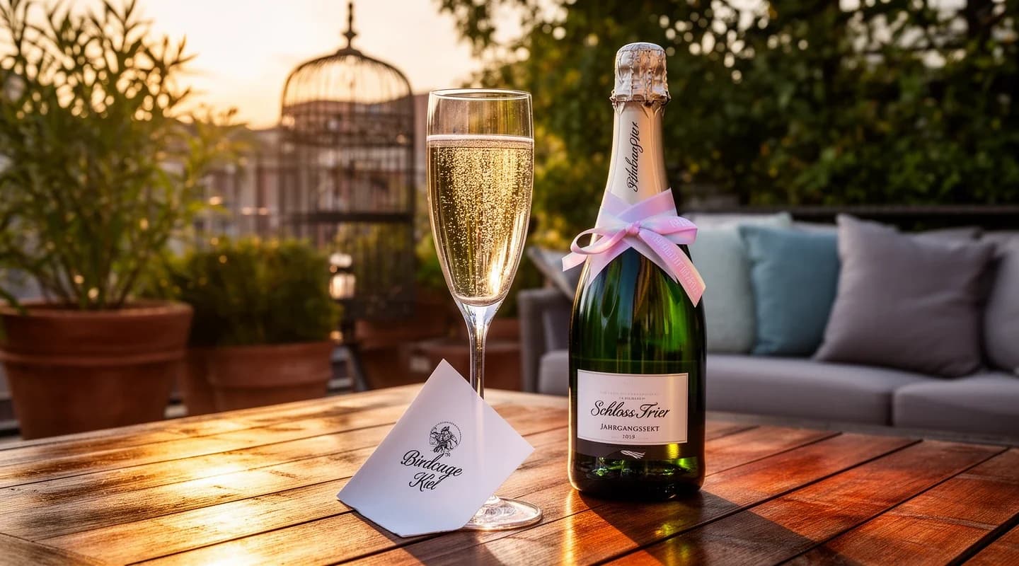 Ein Glas Schloss Trier Jahrgangssekt (0,1 l) oder ein Glas Light live alkoholfreien Sekt (0,1 l) gratis